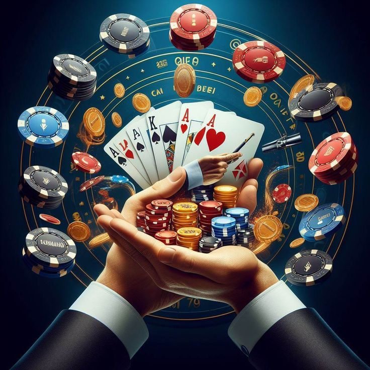 Pemain Mobile Legends dalam pertandingan turnamen profesional dengan latar belakang layar besar